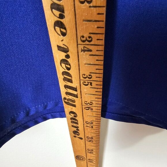 EUC STACCATO ELECTRIC BLUE V NECK FLUTTER SLEEVES SHORT DRESS SZ LARGE - Picture 15 of 15